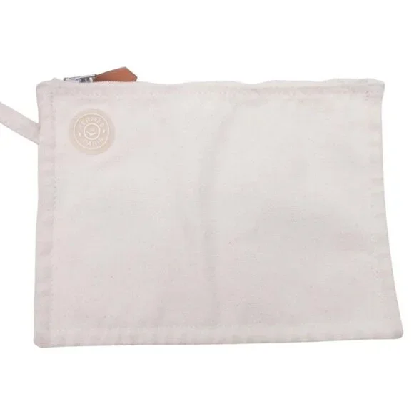 Hermes Cannes PM Handbag Tote Canvas Herringbone with Pouch Black Ivory - Picture 9 of 11